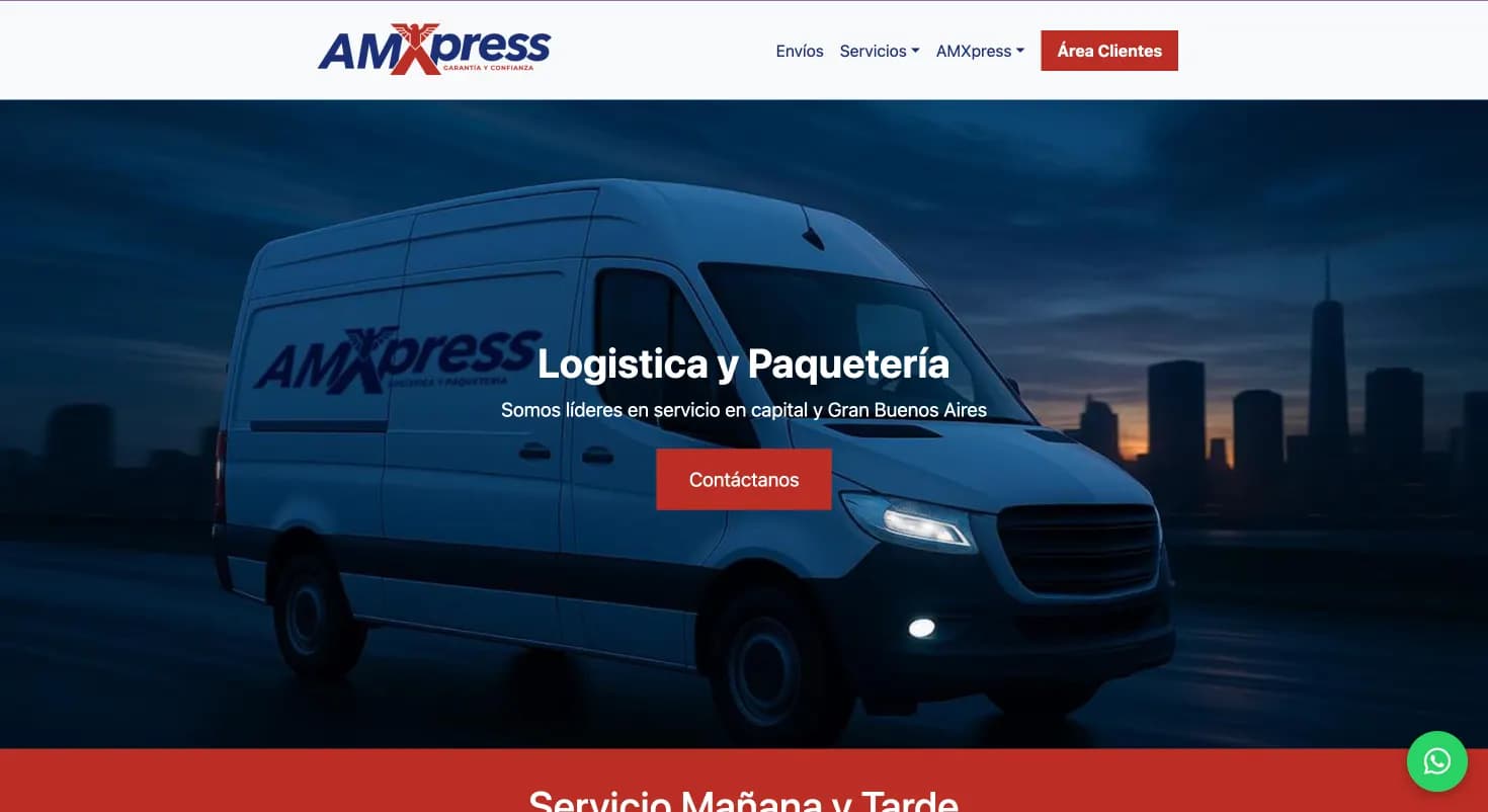AMXpress customer portal showing shipment list and filters